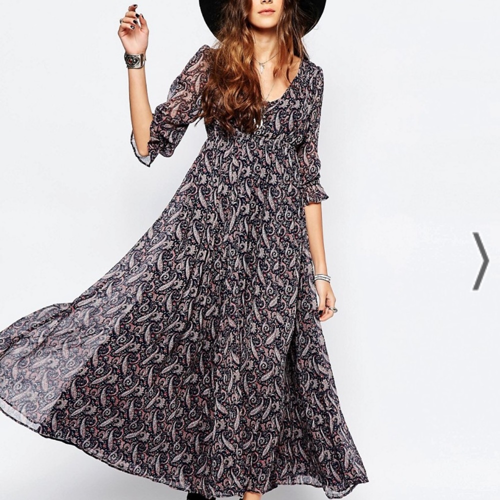 Denim & Supply By Ralph Lauren Paisley Maxi Long-Sleeve Dress